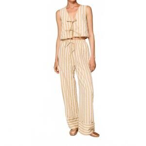 NEW LINE AND DOT kamari tie detailed top in ecru taupe